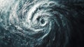 A dynamic aerial view of a powerful cyclone with a spiraling vortex pattern dominates the scene Royalty Free Stock Photo