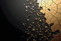 Abstract Gold Stars and Cracked Texture on Black Royalty Free Stock Photo