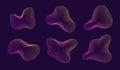 Dynamic amorphous shapes, abstract fluid forms with gradient, liquid shape made of lines with blend effect.