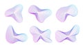 Dynamic amorphous shapes, abstract fluid forms with gradient, liquid shape made of lines with blend effect.