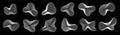 Dynamic amorphous shapes, abstract fluid forms, liquid shapes made of lines with blend effect.
