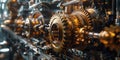 Dynamic angle of engine gears, focus on the interaction, industrial revolution