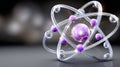 Dynamic Animated Rendering of Interatomic Reactions and Energy Unleashed in Microscopic Worlds Royalty Free Stock Photo