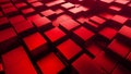 Dynamic arrangement of glossy red cubes creating an engaging visual depth in an abstract digital space Royalty Free Stock Photo