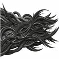 A dynamic arrangement of intertwining black and gray strands creates a textured, wa Royalty Free Stock Photo
