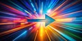 Dynamic Arrow Animation Illustrates Progress and Digital Communication in a Futuristic Technology Background