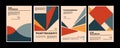 Dynamic artworks, posters inspired postmodern of vector abstract dynamic symbols with bold geometric shapes, useful for