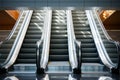 Dynamic ascent Modern escalator in bustling shopping haven, sleek design