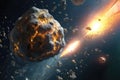 a dynamic asteroid collision in outer space