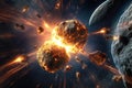 a dynamic asteroid collision in outer space