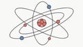 Dynamic Atom Model Vector Graphic, Physics & Energy, vector design Generative AI Royalty Free Stock Photo