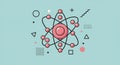 Vibrant atomic structure illustration for science and discovery backgrounds Royalty Free Stock Photo