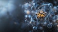 Dynamic atomic structure visualization a close-up scientific illustration in a digital art laboratory environment