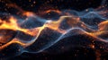 Dynamic audio visualization with vibrant particle wave for sound and music synchronization