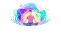 Dynamic Aura Meditation Concept Vector, vector design Generative AI Royalty Free Stock Photo