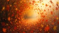 Dynamic autumn vortex with swirling red orange and yellow leaves Royalty Free Stock Photo