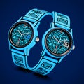 Dynamic Aztec Art Watches With Luminous Sfumato Design Royalty Free Stock Photo