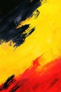 A dynamic background features a yellow gradient with striking black and red acrylic brushstrokes Royalty Free Stock Photo
