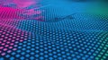 Dynamic Background With Illuminated Square Grid and Bright Pink, Blue, Green Gradient Royalty Free Stock Photo