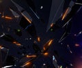dynamic background with shattered glass effects and glowing fragments Royalty Free Stock Photo