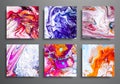 Dynamic backgrounds. trendy placards, commercial covers set. Marble colorful effect. Abstract page poster template for catalog, cr