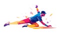 Dynamic Baseball Player Sliding Vector Art, vector design Generative AI Royalty Free Stock Photo