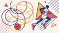 Dynamic Basketball Player Geometric Abstract Vector, vector design Generative AI Royalty Free Stock Photo