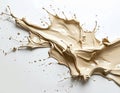 Dynamic Beige Paint Splash, Clay splatter forming abstract patterns, artistic photography Royalty Free Stock Photo