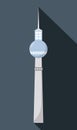 Dynamic Berlin television tower. Germany. Vector graphic