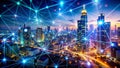Dynamic Binary Code Data Stream Background A Futuristic Visual Representation of Network Connectivity and Business Royalty Free Stock Photo