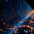 Dynamic binary data flow Streaming digits create intricate matrix background