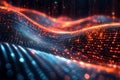 Dynamic Binary Waves Create a Futuristic Abstract Composition Royalty Free Stock Photo