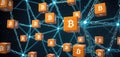 Dynamic Bitcoin Network Visualization AI Generative Royalty Free Stock Photo