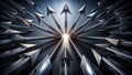 Dynamic Black Arrows Explode in Abstract Navigation Design A Surreal Visual Guide for Websites and Apps