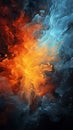 Dynamic black artwork showcases the fusion of fire and ice Royalty Free Stock Photo