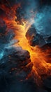 Dynamic black artwork showcases the fusion of fire and ice Royalty Free Stock Photo