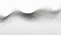 Dynamic black dot waveform abstract background with flowing lines and white space Royalty Free Stock Photo