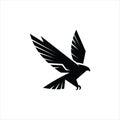 Dynamic Black Eagle Logo with Sharp Geometric Wing Design Royalty Free Stock Photo