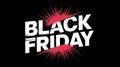 Dynamic Black Friday Graphic with Red Explosions and Bold Text Royalty Free Stock Photo