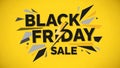 Dynamic Black Friday Sale announcement banner explodes with vibrant yellow energy and sharp design elements Royalty Free Stock Photo