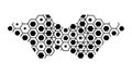 Dynamic black hexagonal honeycomb pattern with varying fills, vector design Generative AI Royalty Free Stock Photo