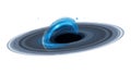 Dynamic black hole with vibrant blue accretion disk, a cosmic enigma, vector design Generative AI Royalty Free Stock Photo