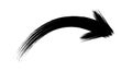 Dynamic Black Painted Arrow Pointing Right on Crisp White Canvas Royalty Free Stock Photo