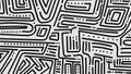 Dynamic black and white abstract background featuring a complex, dense pattern of thick, organic lines, dots, and geometric shapes Royalty Free Stock Photo