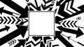 Dynamic Black and White Arrow Pattern with Central White Square Frame Royalty Free Stock Photo