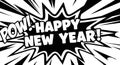 Comic Book Style Happy New Year Greeting with POW! Royalty Free Stock Photo