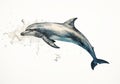 Dolphin Duo: An Enchanting Black and White Drawing