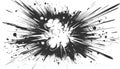 Dynamic black and white explosion graphic with comic style burst. Royalty Free Stock Photo