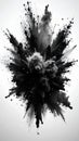 Dynamic black and white explosion of smoke and powder abstract background Royalty Free Stock Photo