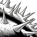 Dynamic black and white illustration of sharp, jagged spikes with bold lines Royalty Free Stock Photo